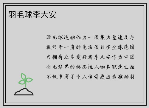 羽毛球李大安